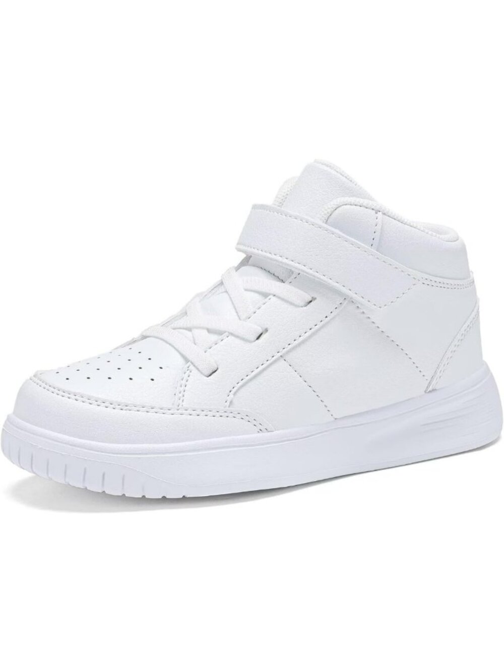 Lightweight High Top Kids Sneakers for Boys & Girls - Adjustable Strap Casual